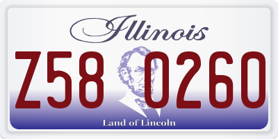 IL license plate Z580260