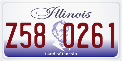 IL license plate Z580261