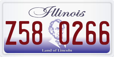 IL license plate Z580266