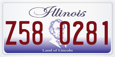 IL license plate Z580281