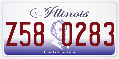 IL license plate Z580283