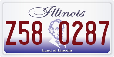 IL license plate Z580287