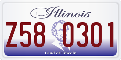 IL license plate Z580301