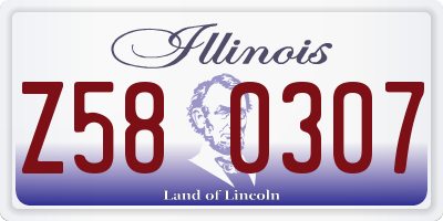 IL license plate Z580307