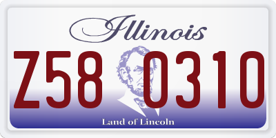 IL license plate Z580310