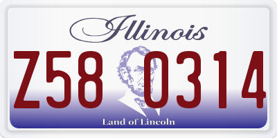 IL license plate Z580314