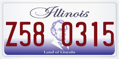 IL license plate Z580315