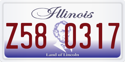 IL license plate Z580317