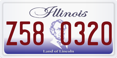 IL license plate Z580320