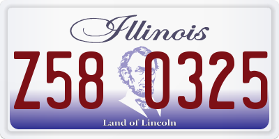 IL license plate Z580325