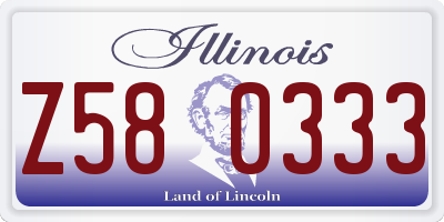 IL license plate Z580333