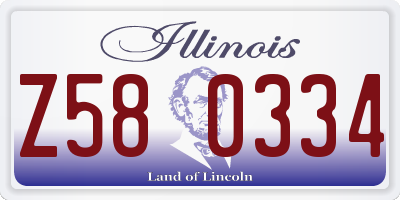 IL license plate Z580334