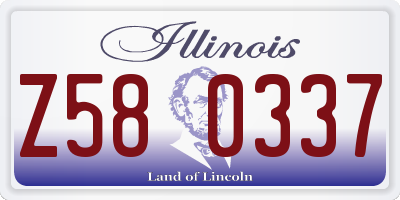 IL license plate Z580337