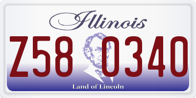 IL license plate Z580340