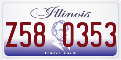 IL license plate Z580353