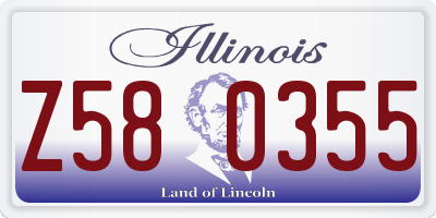 IL license plate Z580355