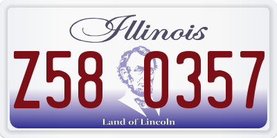 IL license plate Z580357