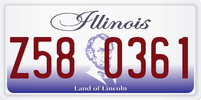 IL license plate Z580361