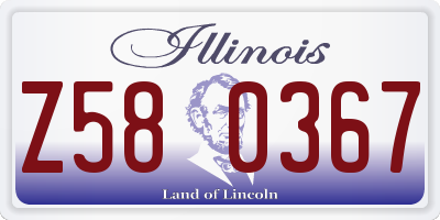 IL license plate Z580367