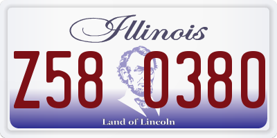 IL license plate Z580380