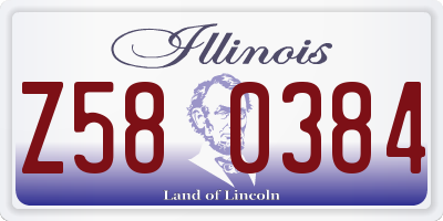 IL license plate Z580384