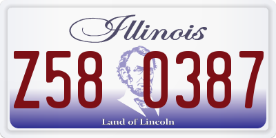 IL license plate Z580387