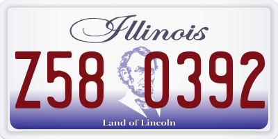 IL license plate Z580392