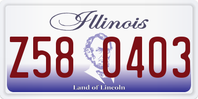 IL license plate Z580403