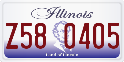 IL license plate Z580405