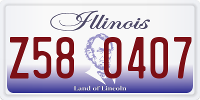 IL license plate Z580407