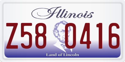IL license plate Z580416
