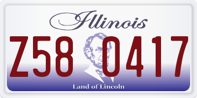 IL license plate Z580417