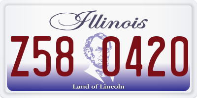 IL license plate Z580420