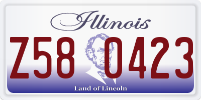 IL license plate Z580423