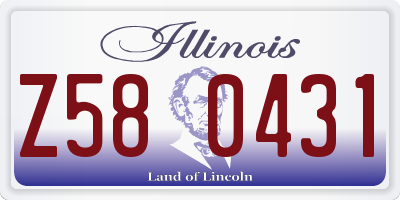IL license plate Z580431