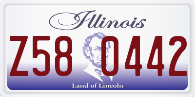 IL license plate Z580442