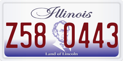 IL license plate Z580443