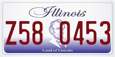 IL license plate Z580453