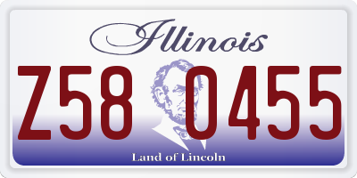 IL license plate Z580455