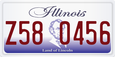 IL license plate Z580456