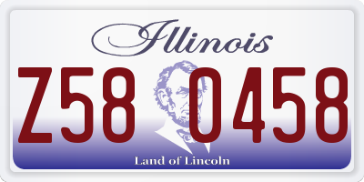 IL license plate Z580458