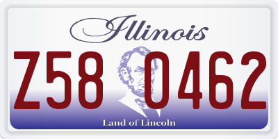 IL license plate Z580462