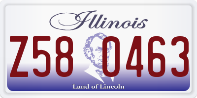IL license plate Z580463