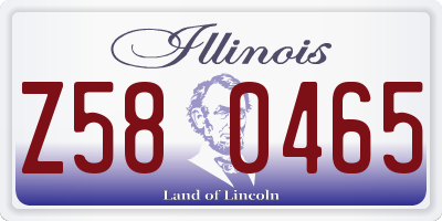 IL license plate Z580465