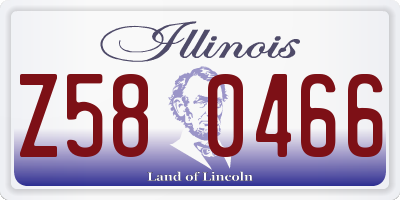IL license plate Z580466