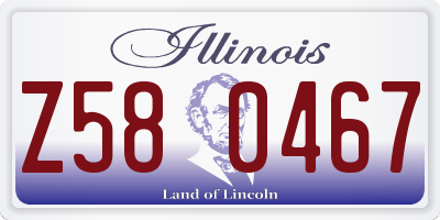 IL license plate Z580467
