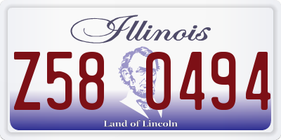 IL license plate Z580494