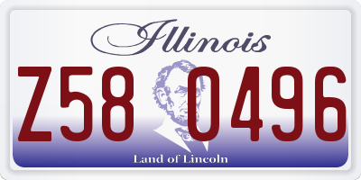 IL license plate Z580496