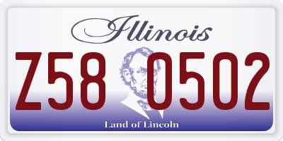 IL license plate Z580502