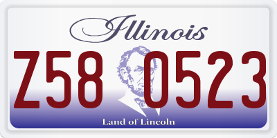 IL license plate Z580523